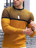 Trendy Round Neck Oversized Contrast Color Men's Sweaters