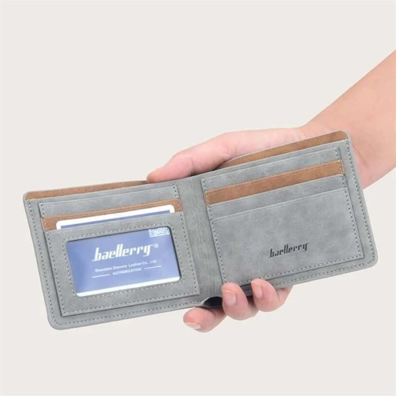 Men Retro Letter Graphic Purse With Card Holder Fold Over Short Wallets