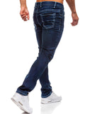 Minimalist Pure Color Slant Pockets Straight Jeans For Men