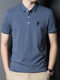 Classic Shirt Collar Soild Color Polo Shirt For Men