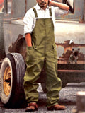 Mens Workwear Cargo Jumpsuits Baggy Overalls