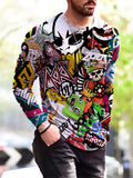 Personalized Casual Printed Long-Sleeved Multicolor T-Shirt