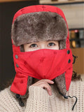 Winter Outdoor Warm Fur Earmuffs Hat With Mask