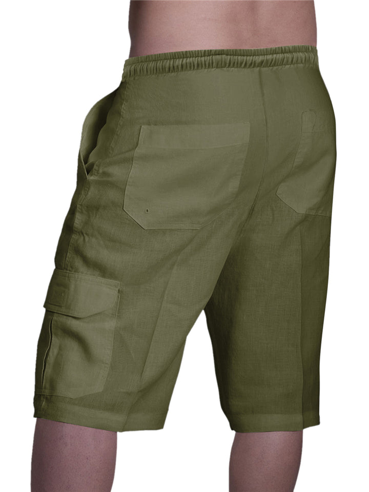 Drawstring Solid Color Shorts With Pockets