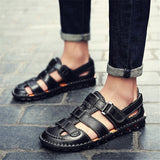 New Men's Classic Cow Leather Outdoor Breathable Sandals