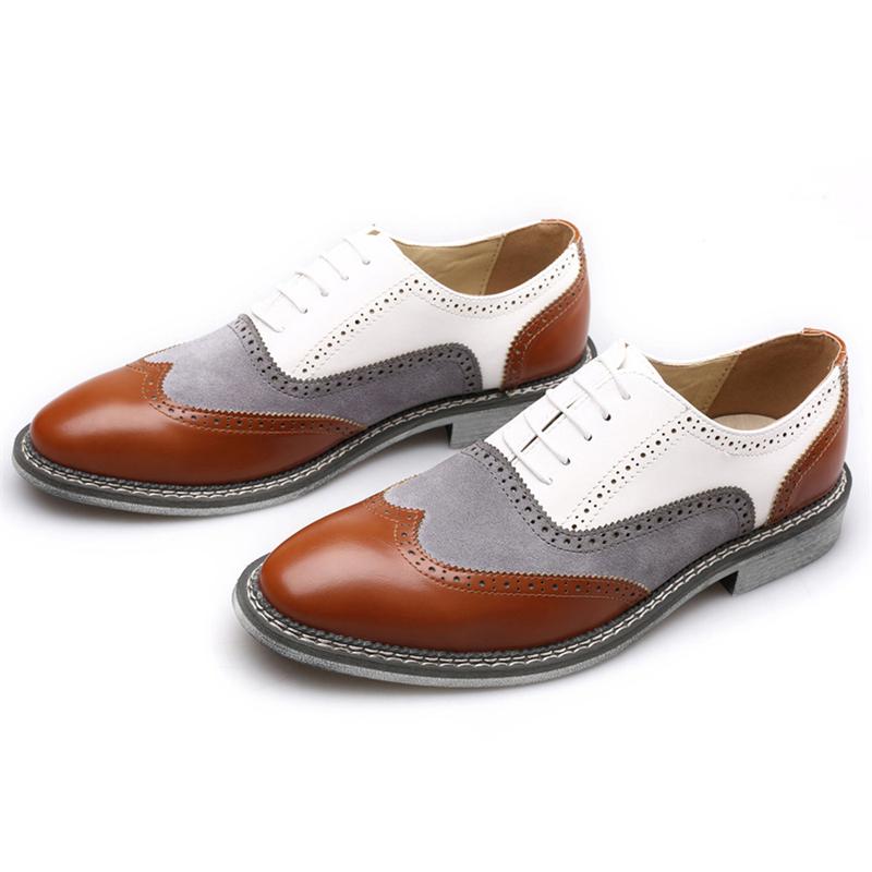 Casual Fashion Pointed Toe Carved PU Leather Shoes For Men