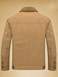 Mens Epaulets Badge Thicken Buttons Jacket Coats
