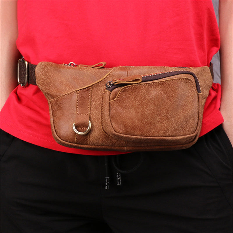 Multifunctional Leather Fanny Pack For Men
