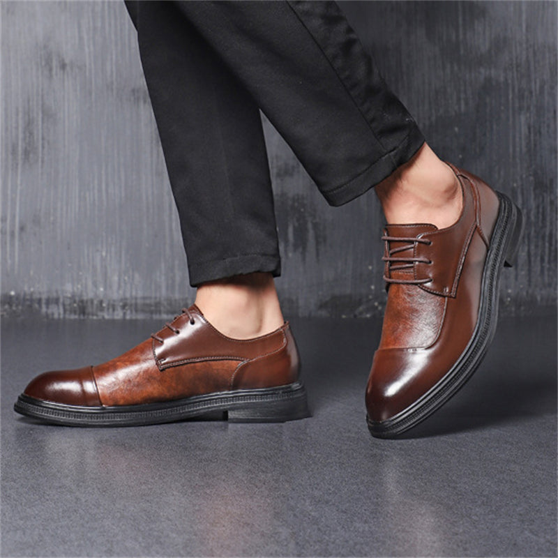 Business Solid Color PU Leather Shoes