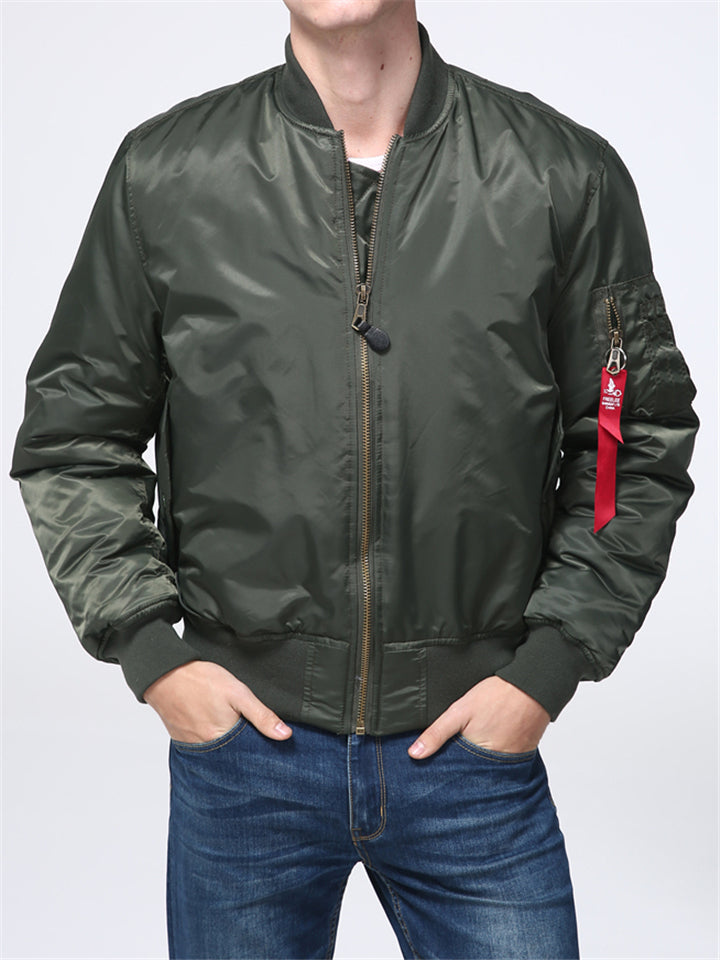 New Casual Fashion Solid Color Stand Collar Jacket For Men