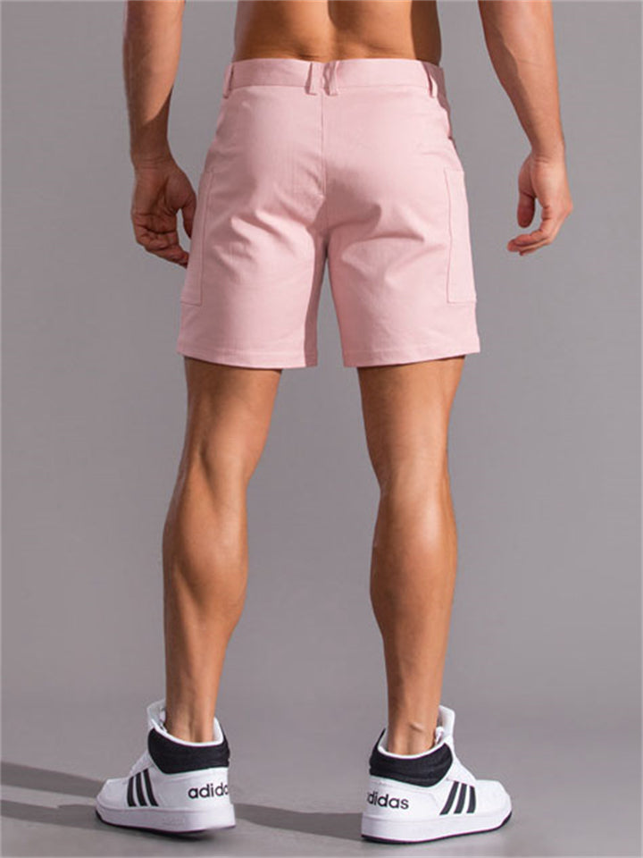 Men's Fashion Summer Button Pockets Stretchy Cargo Shorts