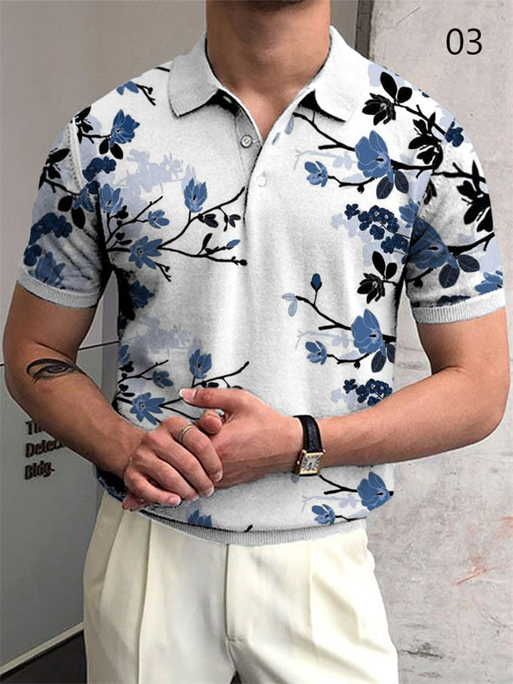 Male Multicolor Printed Fresh Casual Summer Polo Shirts