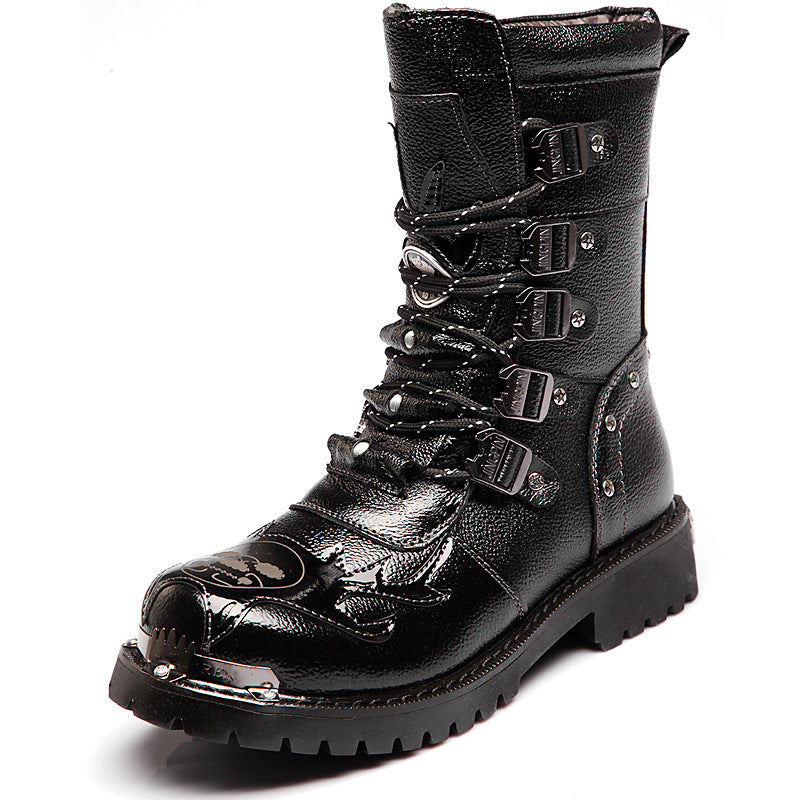 Men's Cool Calf-Length Comfort Lace-Up Fighting Boots