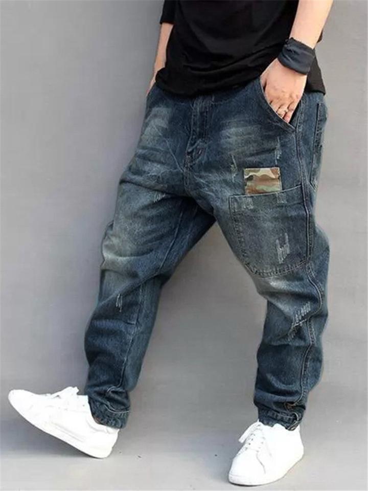 Mens Fashion Hip Hop Baggy Street Jeans