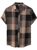 Short Sleeve Turn-Down Collar Buttons Up Shirts