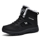 Men's Outdoor Hiking Warm Plush Thicken Anti Slip Lace Up Boots
