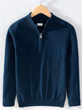 Men's Casual Stand Collar Pullover Sweater
