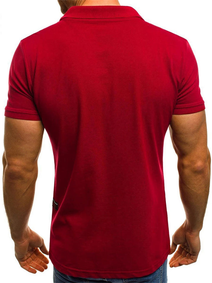 Short Sleeve Red Shirt for Men