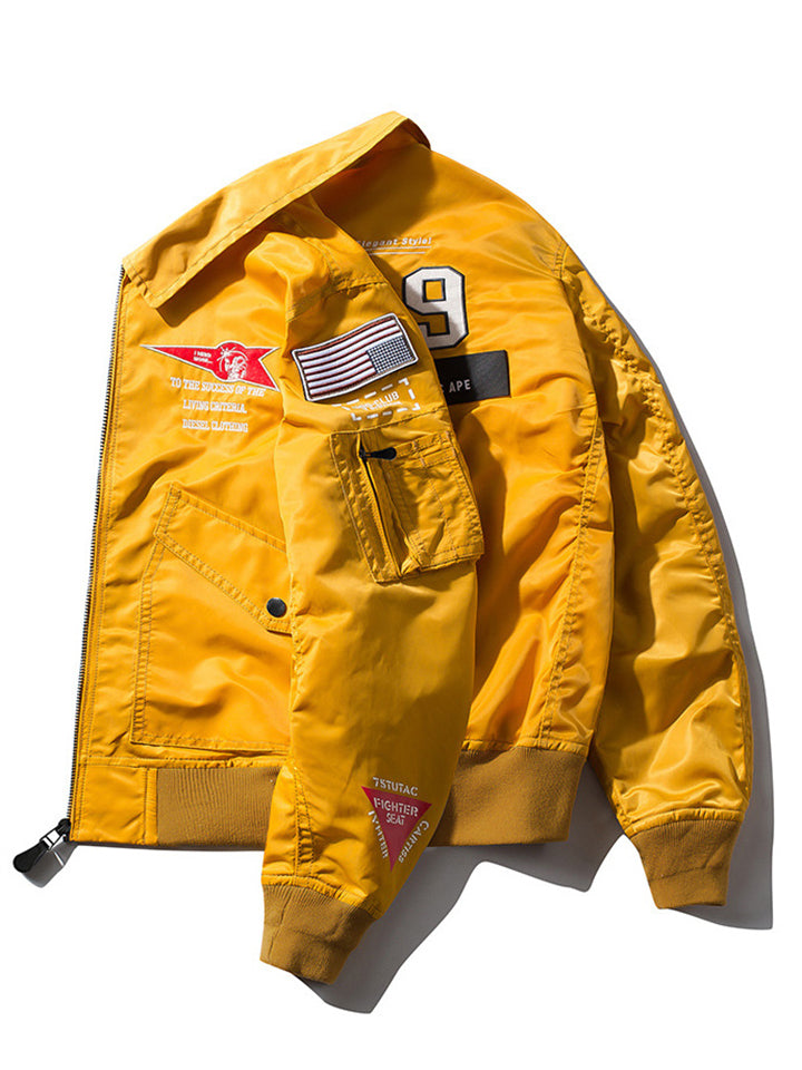Cool Lapel Collar Windproof Flight Jacket for Men