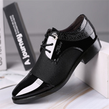 British Style Cozy Breathable Block Heel Wingtip Male Dress Shoes