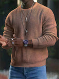 Men's Cool Round Neck Pullover Knitted Shirts for Autumn