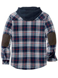 Men's Plaid Single-Breasted Hooded Flannel Jacket