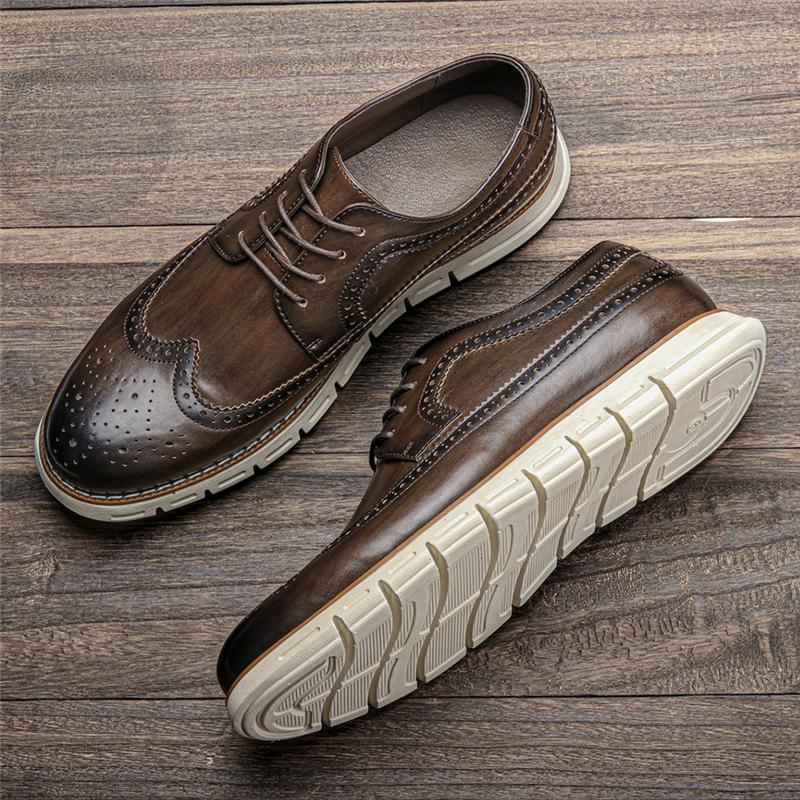 Classic Fashion Stitching Holes Lace Up Ankle Shoes