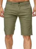 Men Trendy Solid Color Straight Shorts