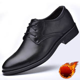 Smooth Premium Upper Stacked Heel Lace-Up Dress Shoes