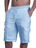 Drawstring Solid Color Shorts With Pockets