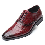 Crocodile Embossing Business Lace-up Leather Shoes
