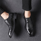 Business Solid Color PU Leather Shoes