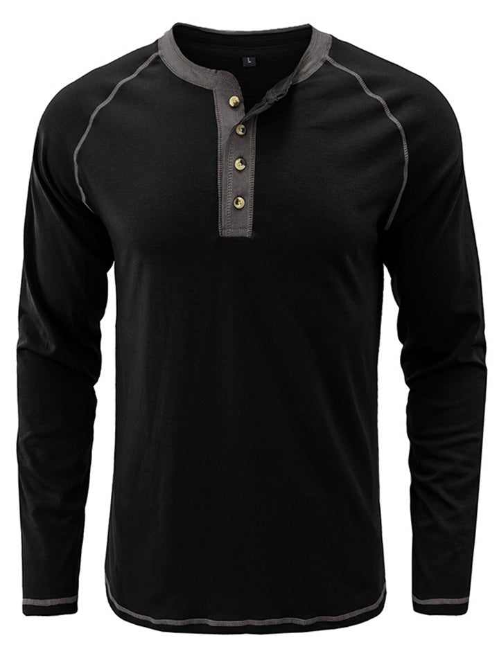Men's Round Neck Long Sleeved T-shirts for Autumn