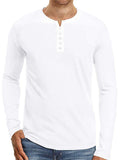 Men's Slim Fit Solid Color Simple Long Sleeve T-shirt