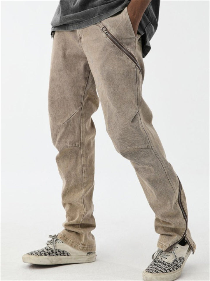 Vintage Fashion Skinny Washed Hip Hop Men's Jeans