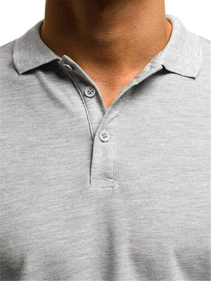 Classic Pure Color  Lapel Collar Short Sleeve Shirts