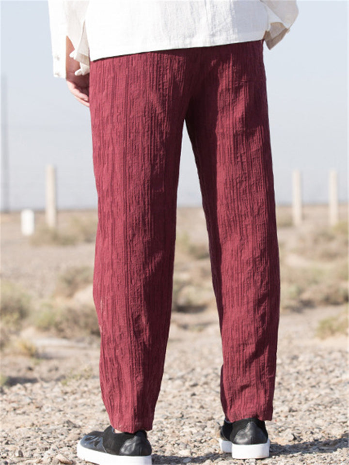 Loose Vintage Straight Jacquard Casual Pants