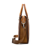 Vintage Fashion Solid Color Leather Handbags With Adjustable Strap