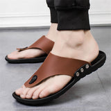 Men's Outdoor PU Non-slip Casual Sandals Slippers