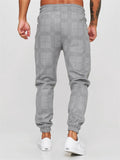 Causal Plaid Sporty Comfy Drawstring Trousers For Men