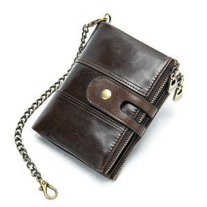 Mens Anti-Theft Multipockets Vintage Leather Wallets