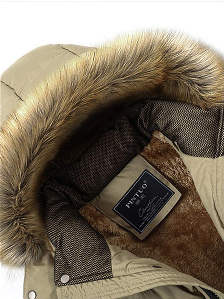 Ultra Thermal Fur Lined Hooded Padded Coat Parka For Men