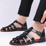 New Men's Soft Pointed Toe Hollowed-Out Sandals