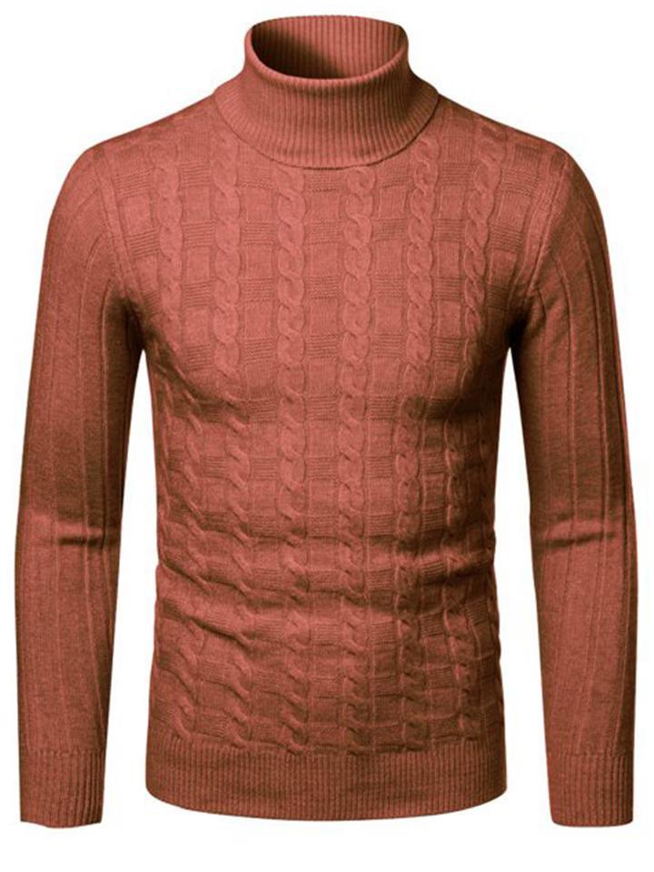 Relaxed Fit High Neck Ribbed Knit Long Sleeve Pullover Sweater