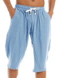 Casual Loose Men's Cotton Linen 3/4 Pants