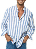 Casual Style Chest Pocket Striped Button Shirt