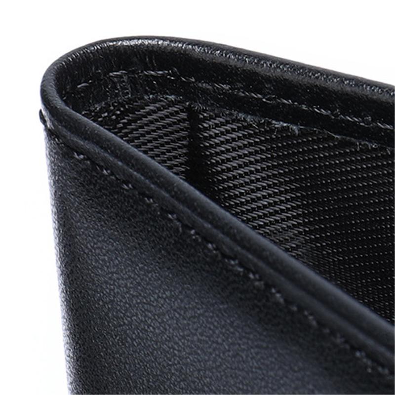 Black Genuine Leather Bifold Durable Passport Holder Card Holder Ticket Holder
