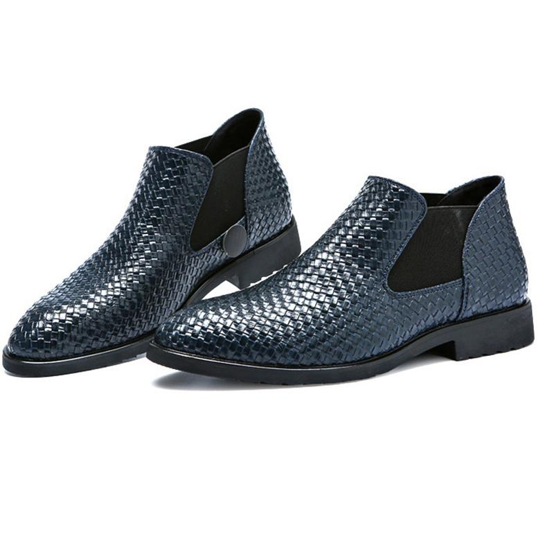 Casual Fashion Woven Design Slip-On Shoes Boots For Men