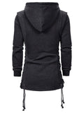 Men's Fashion Front Zipper Design Solid Color Loose Hooded Coats