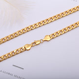 Elegant Shimmering Gold-Tone Lobster Claw Fastening Chain-Link Necklace